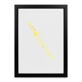 Golden Katana Samurai Sword - Framed poster (27 × 37 cm) - black - Front