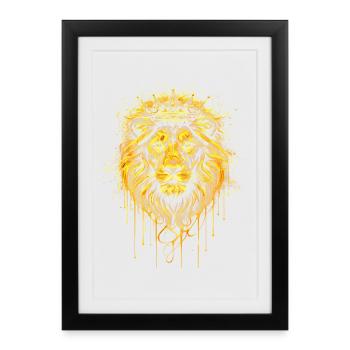 Couronne du Roi Lion d’Or - Affiche encadrée (27 × 37 cm) - noir - Devant