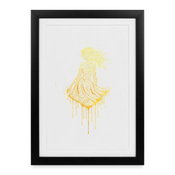 Art d’ornements en or de la Femme élégante - Affiche encadrée (27 × 37 cm) - noir - Devant