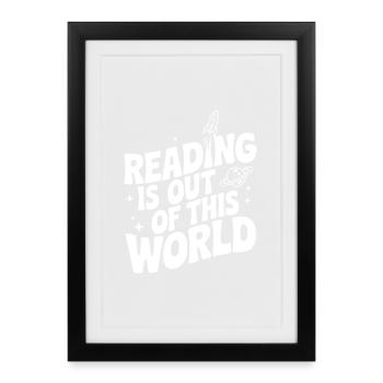 Lesen ist außerirdisch - Gerahmtes Poster (27 × 37 cm) - Schwarz - Vorne