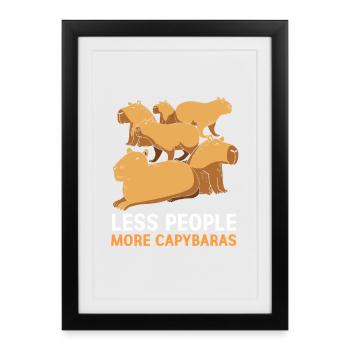 Capibara Capybara - Gerahmtes Poster (27 × 37 cm) - Schwarz - Vorne