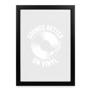 Son meilleur sur vinyle - Affiche encadrée (27 × 37 cm) - noir - Devant