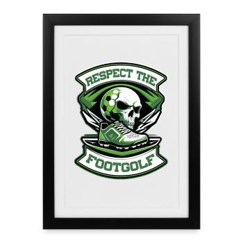 Respectez le football football de golf - Affiche encadrée (27 × 37 cm) - noir - Devant