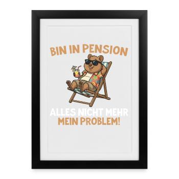 Retraité Quokka refroidi sur une chaise longue - Affiche encadrée (27 × 37 cm) - noir - Devant