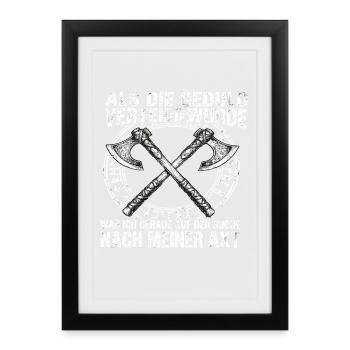 Viking Shirt for Men with Humor - Framed poster (27 × 37 cm) - black - Front