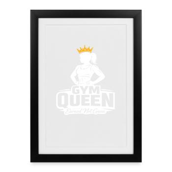 Maillot Gym Queen pour femmes fortes - Affiche encadrée (27 × 37 cm) - noir - Devant