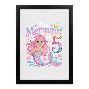 5e anniversaire de la Sirène 5 ans - Affiche encadrée (27 × 37 cm) - noir - Devant