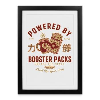 Powered By Booster Packs Unleash The Power Level - Framed poster (27 × 37 cm) - black - Front