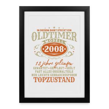 Vintage Car Year 2008 Vintage Birthday Gift - Framed poster (27 × 37 cm) - black - Front
