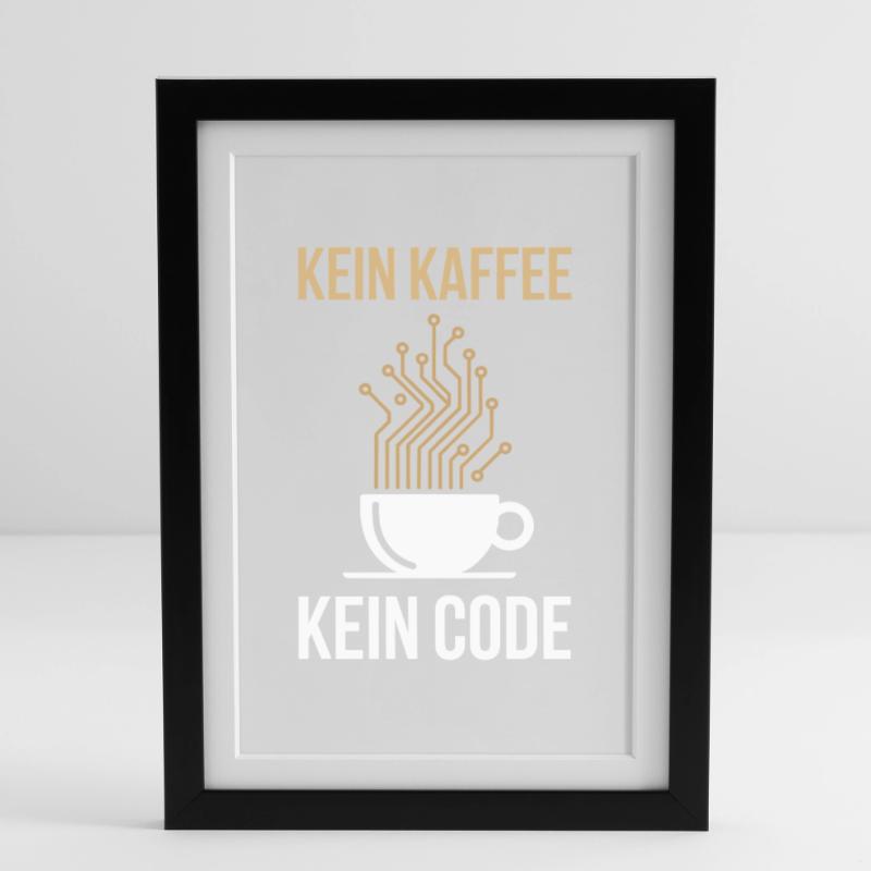 No Coffee No Code Programmer Computer Scientist Framed poster (27 × 37 cm)
