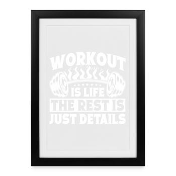 L’entraînement de bodybuilder en powerlifting est Life Gym - Affiche encadrée (27 × 37 cm) - noir - Devant