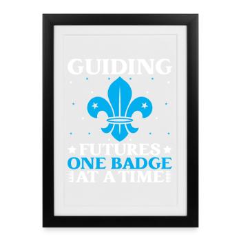 Chef des Girl Scouts Guides Futures Scouts - Affiche encadrée (27 × 37 cm) - noir - Devant