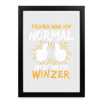 Winzer Spruch - Framed poster (27 × 37 cm) - black - Front