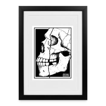 Broken Skull Portrait - Framed poster (27 × 37 cm) - black - Front