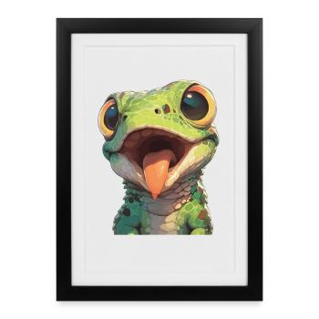 Lézard des lézards - Affiche encadrée (27 × 37 cm) - noir - Devant