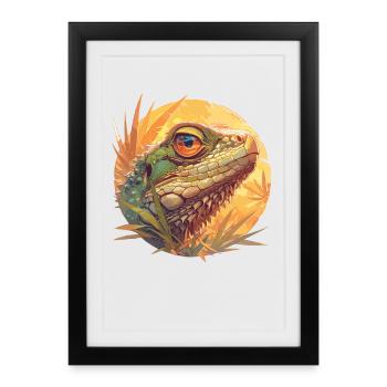 Lézard des lézards - Affiche encadrée (27 × 37 cm) - noir - Devant