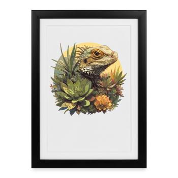 Lézard des lézards - Affiche encadrée (27 × 37 cm) - noir - Devant
