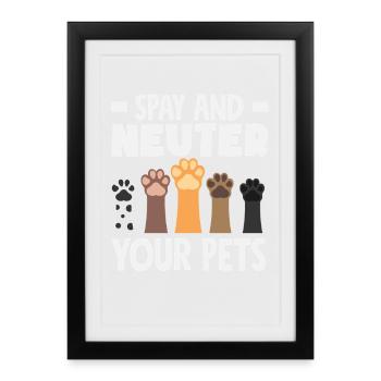 Spay and neuter your pet Adopt a - Framed poster (27 × 37 cm) - black - Front