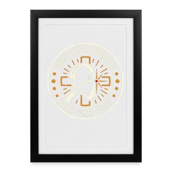Emblème du soudeur relié par soudure - Affiche encadrée (27 × 37 cm) - noir - Devant