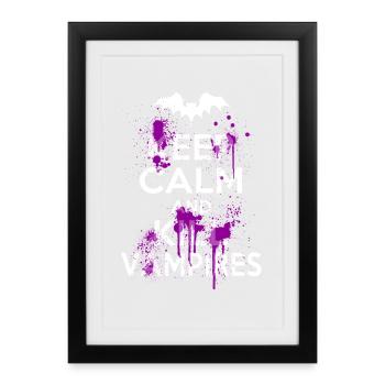 Keep Calm And Kill Funny Witty Vampires - Framed poster (27 × 37 cm) - black - Front