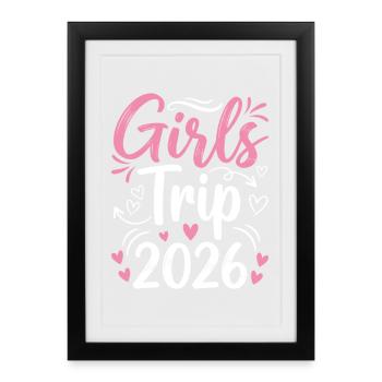 Girls' Strip 2026 Pink Design - Framed poster (27 × 37 cm) - black - Front