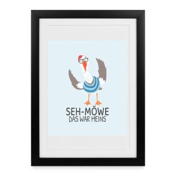 SEH-MÖWE That was mine – pun design - Framed poster (27 × 37 cm) - black - Front