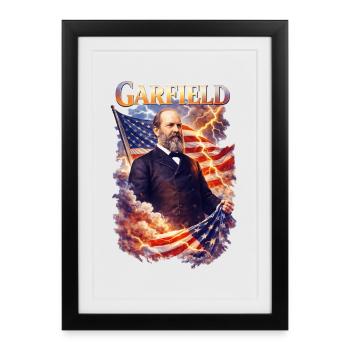 Tempête du portrait patriotique - Affiche encadrée (27 × 37 cm) - noir - Devant