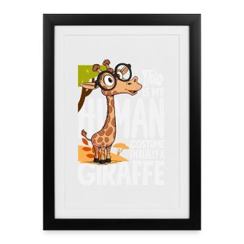 Déguisement des gens Je suis une girafe - Affiche encadrée (27 × 37 cm) - noir - Devant