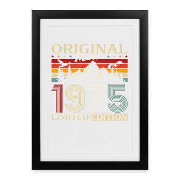 51st Birthday Gift Husband Vintage March 1975 - Framed poster (27 × 37 cm) - black - Front