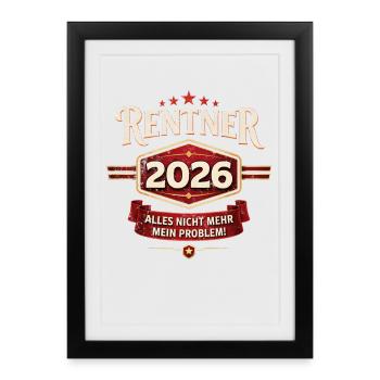 Pension de pensionnaire de l’homme à cadeaux de retraite 2026 Drôle - Affiche encadrée (27 × 37 cm) - noir - Devant