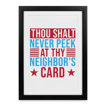 Bingo Game Never Peek Neighbor ́s Card Bingo - Framed poster (27 × 37 cm) - black - Front