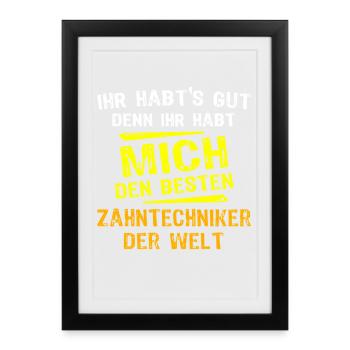 Dental Technician Gift - Framed poster (27 × 37 cm) - black - Front