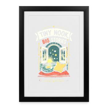 Tiny House Tiny Nook Grandes histoires - Affiche encadrée (27 × 37 cm) - noir - Devant