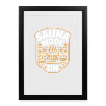 Mode sauna sur la transpiration bien-être - Affiche encadrée (27 × 37 cm) - noir - Devant