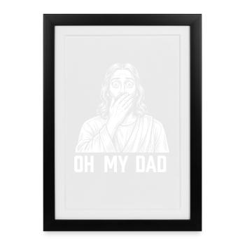 Religious Humor Shirt for Father's Day - Framed poster (27 × 37 cm) - black - Front
