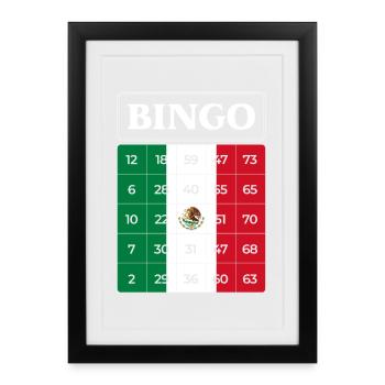 Bingo Player Bingo Mexico Theme Bingo - Framed poster (27 × 37 cm) - black - Front