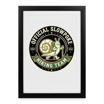 Slow Hiker Hiking Snail Badge - Framed poster (27 × 37 cm) - black - Front