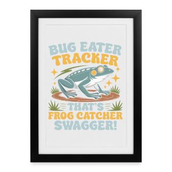Frog Catcher Bug Eater Tracker Frog - Framed poster (27 × 37 cm) - black - Front