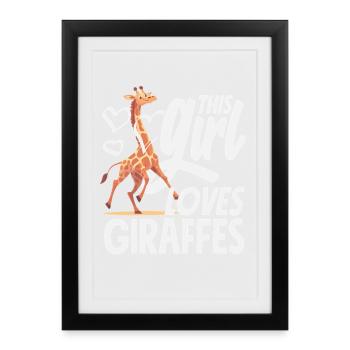 This Girl Loves Giraffe Heart - Framed poster (27 × 37 cm) - black - Front