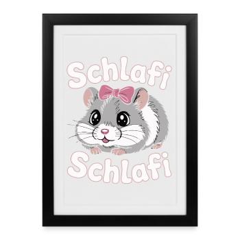 Schlafi Schlafi Hamster Design - Framed poster (27 × 37 cm) - black - Front