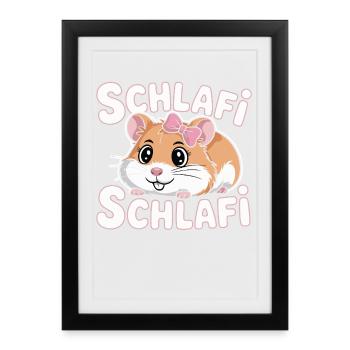 Schlafi Schlafi Hamster Design - Framed poster (27 × 37 cm) - black - Front