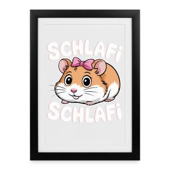 Schlafi Schlafi Hamster Design - Framed poster (27 × 37 cm) - black - Front