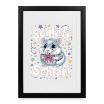 Schlafi Schlafi Hamster Design - Framed poster (27 × 37 cm) - black - Front