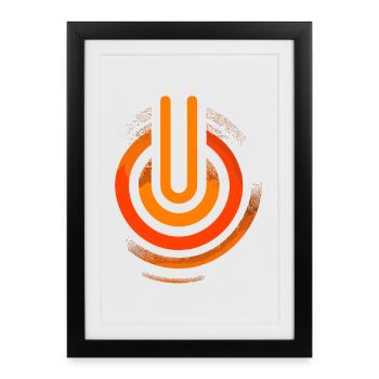 Conception de symboles énergétiques en fitness et technologie - Affiche encadrée (27 × 37 cm) - noir - Devant