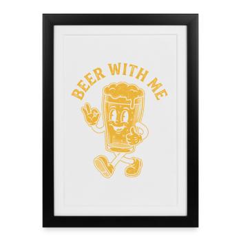 T-shirt de soirée bière pour amis - Affiche encadrée (27 × 37 cm) - noir - Devant