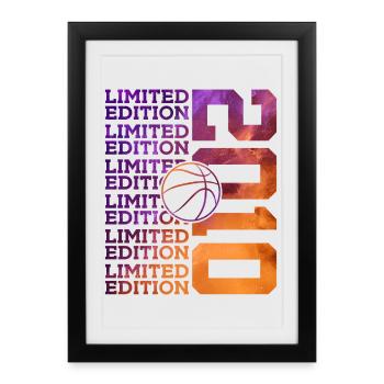 ÉDITION LIMITÉE 2010 BASKETBALL 16E ANNIVERSAIRE - Affiche encadrée (27 × 37 cm) - noir - Devant
