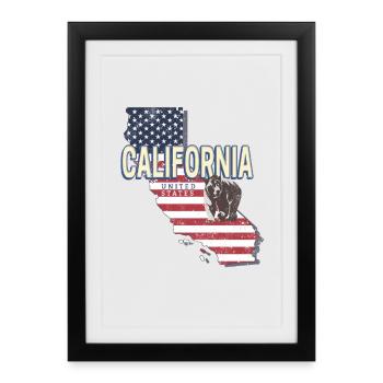 California United States Map Souvenir - Framed poster (27 × 37 cm) - black - Front