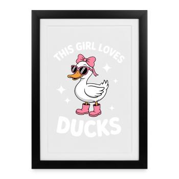 Dits de canard Canard Cadeau Drôle de Canard - Affiche encadrée (27 × 37 cm) - noir - Devant