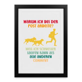 WHY DO I WORK AT THE POS? BECAUSE I - Framed poster (27 × 37 cm) - black - Front