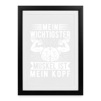 Muscle principal en powerlifting Bodybuilder - Affiche encadrée (27 × 37 cm) - noir - Devant